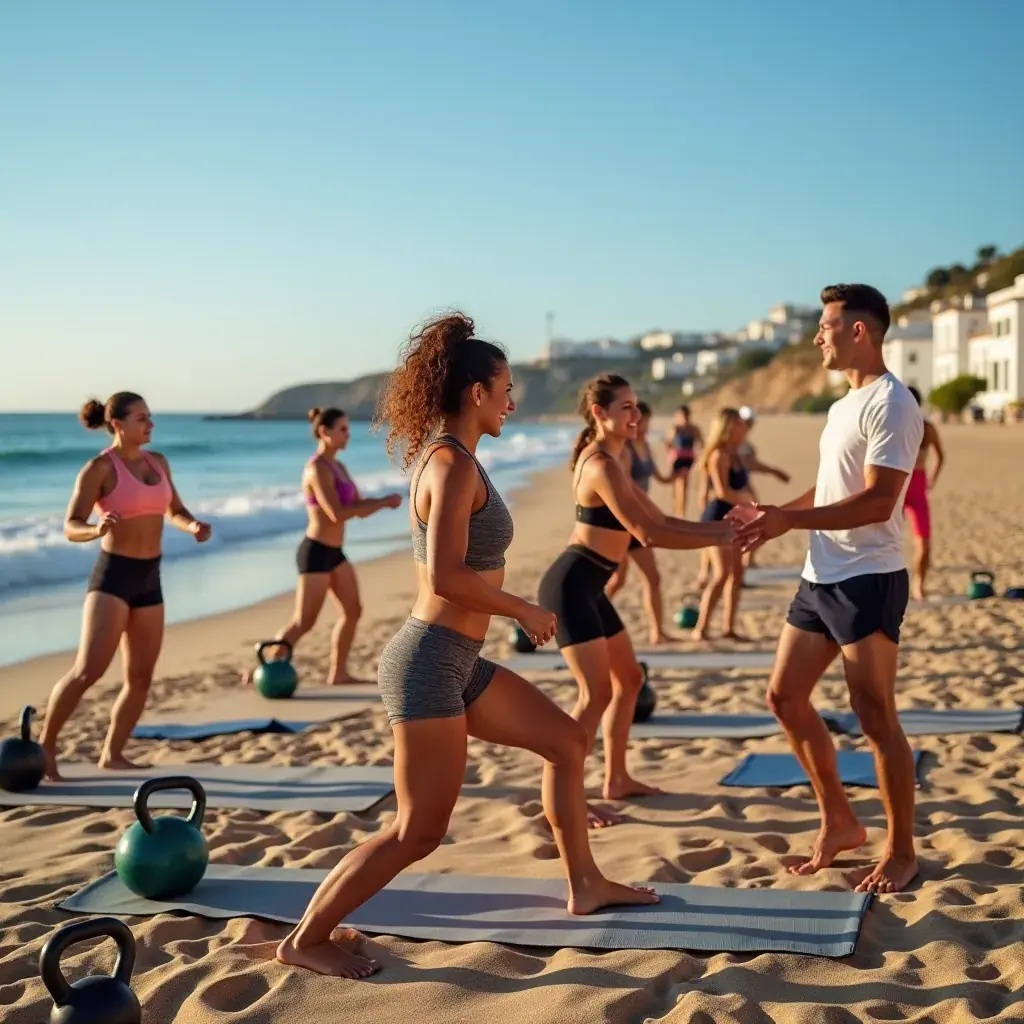 Close-up de una kettlebell en el suelo, lista para ser utilizada en un ejercicio.